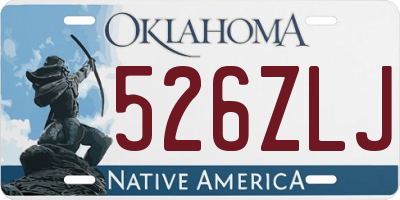 OK license plate 526ZLJ