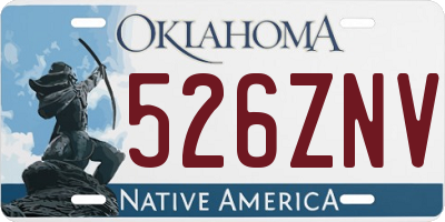 OK license plate 526ZNV