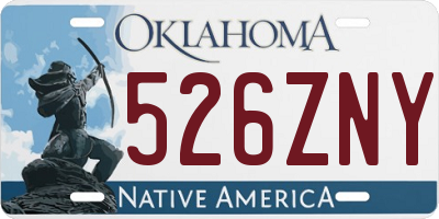 OK license plate 526ZNY