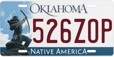 OK license plate 526ZOP