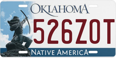 OK license plate 526ZOT