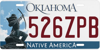 OK license plate 526ZPB