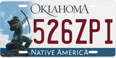 OK license plate 526ZPI