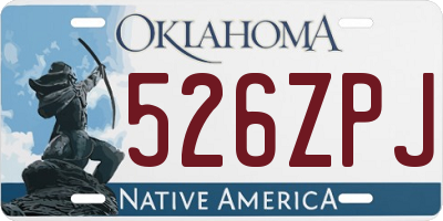 OK license plate 526ZPJ