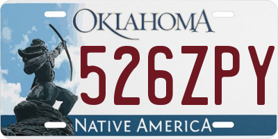 OK license plate 526ZPY