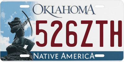 OK license plate 526ZTH