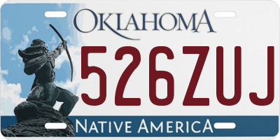 OK license plate 526ZUJ