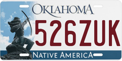 OK license plate 526ZUK