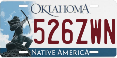 OK license plate 526ZWN
