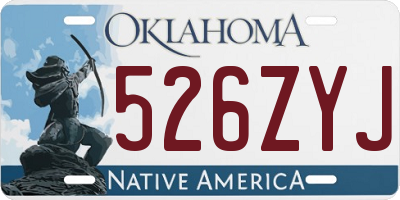 OK license plate 526ZYJ