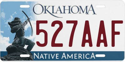 OK license plate 527AAF