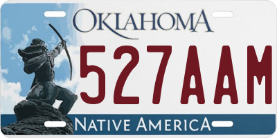 OK license plate 527AAM