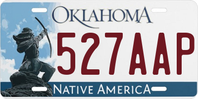 OK license plate 527AAP