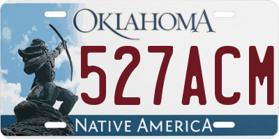 OK license plate 527ACM