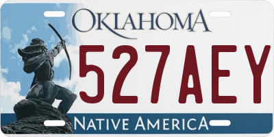 OK license plate 527AEY