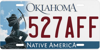 OK license plate 527AFF