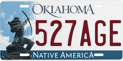 OK license plate 527AGE