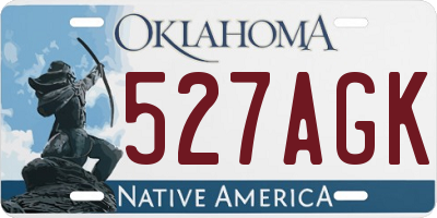 OK license plate 527AGK