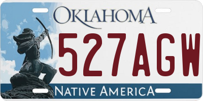 OK license plate 527AGW