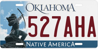 OK license plate 527AHA