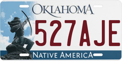 OK license plate 527AJE