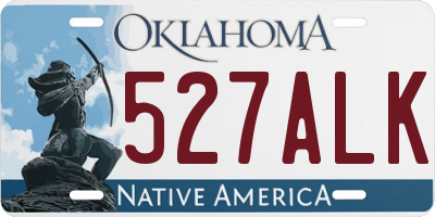 OK license plate 527ALK