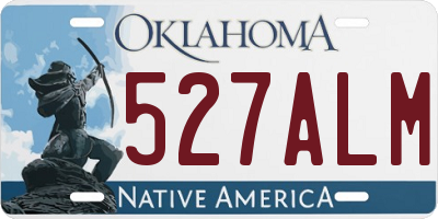 OK license plate 527ALM