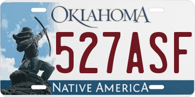 OK license plate 527ASF