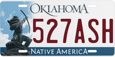 OK license plate 527ASH