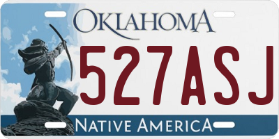 OK license plate 527ASJ