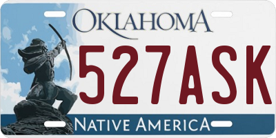OK license plate 527ASK