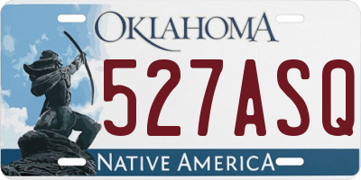 OK license plate 527ASQ
