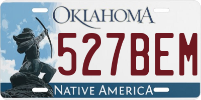 OK license plate 527BEM