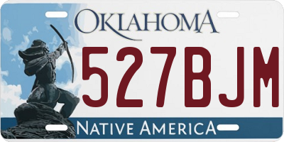 OK license plate 527BJM