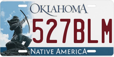 OK license plate 527BLM