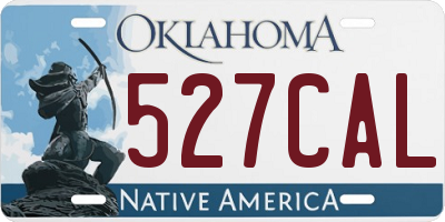 OK license plate 527CAL