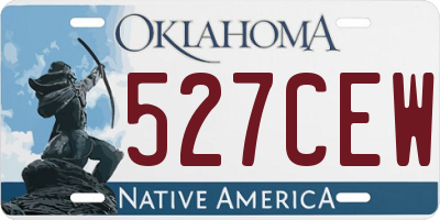 OK license plate 527CEW