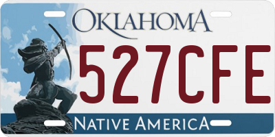 OK license plate 527CFE