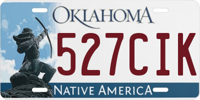 OK license plate 527CIK