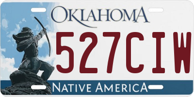 OK license plate 527CIW
