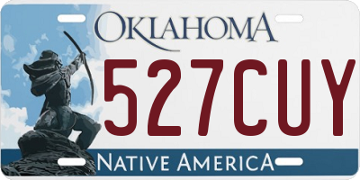 OK license plate 527CUY