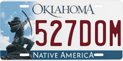 OK license plate 527DOM