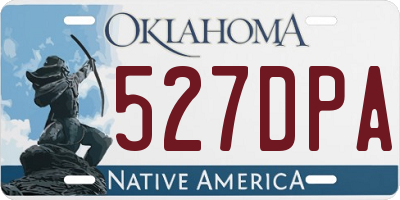 OK license plate 527DPA