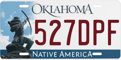 OK license plate 527DPF