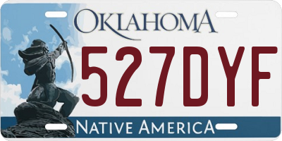 OK license plate 527DYF