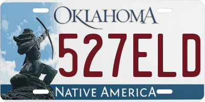 OK license plate 527ELD