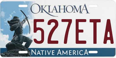 OK license plate 527ETA