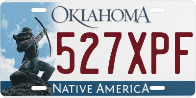 OK license plate 527XPF