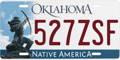 OK license plate 527ZSF