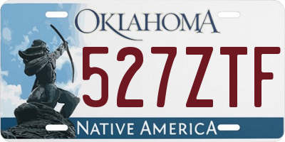 OK license plate 527ZTF